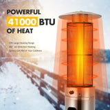 Outdoor Patio Propane Heater with Wheels, 41,000 BTU Freestanding Patio Heater with Quartz Glass Tube
