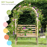 Tangkula 81.5 Inch Wooden Arch with 2 Person Bench