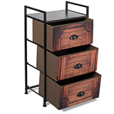 3 Drawer Dresser, Vertical Dresser Storage Tower with Fabric Drawers and Steel Frame
