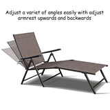 Tangkula Patio Lounge Chair Chaise, Adjustable Backrest, 5 Back & 2 Leg Positions Outdoor Reclining Lounger Chairs