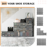 Tangkula 48 Pairs Shoe Rack Organizer, 12-Cube Shoe Storage Cabinet with Removable Shelf