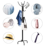 78" Coat Rack, Metal Frame Coat Tree, Free Standing Entryway Hat Coat Jacket Umbrella Holder