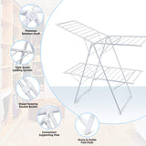 Tangkula Foldable Clothes Drying Rack, Garment Drying Hanger with Adjustable Gullwing