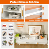 Tangkula Rattan TV Stand for TVs up to 65 Inches, Media TV Console Table