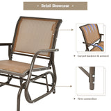 Tangkula Swing Glider Chair, Ergonomic Rocking Chair with Comfortable Fabric, Iron Frame
