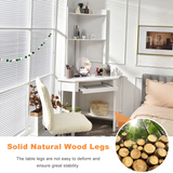 White Corner Desk with Hutch - Tangkula