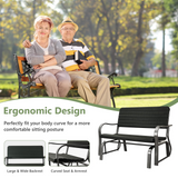 Tangkula Outdoor Glider Patio Chair Bench, Porch Glider Loveseat Swing Bench