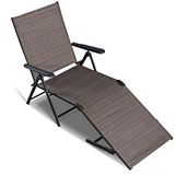 Tangkula Patio Lounge Chair Chaise, Adjustable Backrest, 5 Back & 2 Leg Positions Outdoor Reclining Lounger Chairs