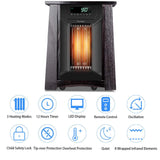 Infrared Quartz Heater, 1500 W Electric Space Heater with 12H Timer, Remote