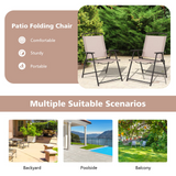 Tangkula 2 Piece Patio Folding Chairs