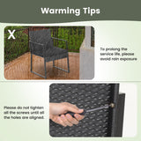 Tangkula 3 Piece Patio Furniture Set, Modern Heavy Duty All Weather Cushioned Wicker Chairs and Coffee Table Set