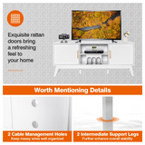 Tangkula Rattan TV Stand for TVs up to 65 Inches, Media TV Console Table