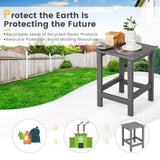Tangkula Square Outdoor Side Table, Weather Resistant HDPE Adirondack Table