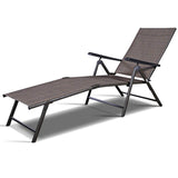 Tangkula Patio Lounge Chair Chaise, Adjustable Backrest, 5 Back & 2 Leg Positions Outdoor Reclining Lounger Chairs