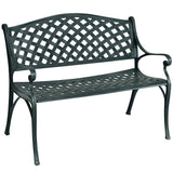 Outdoor Garden Bench Park Bench, All-Weather Cast Aluminum Patio Bench Chair Porch Loveseat
