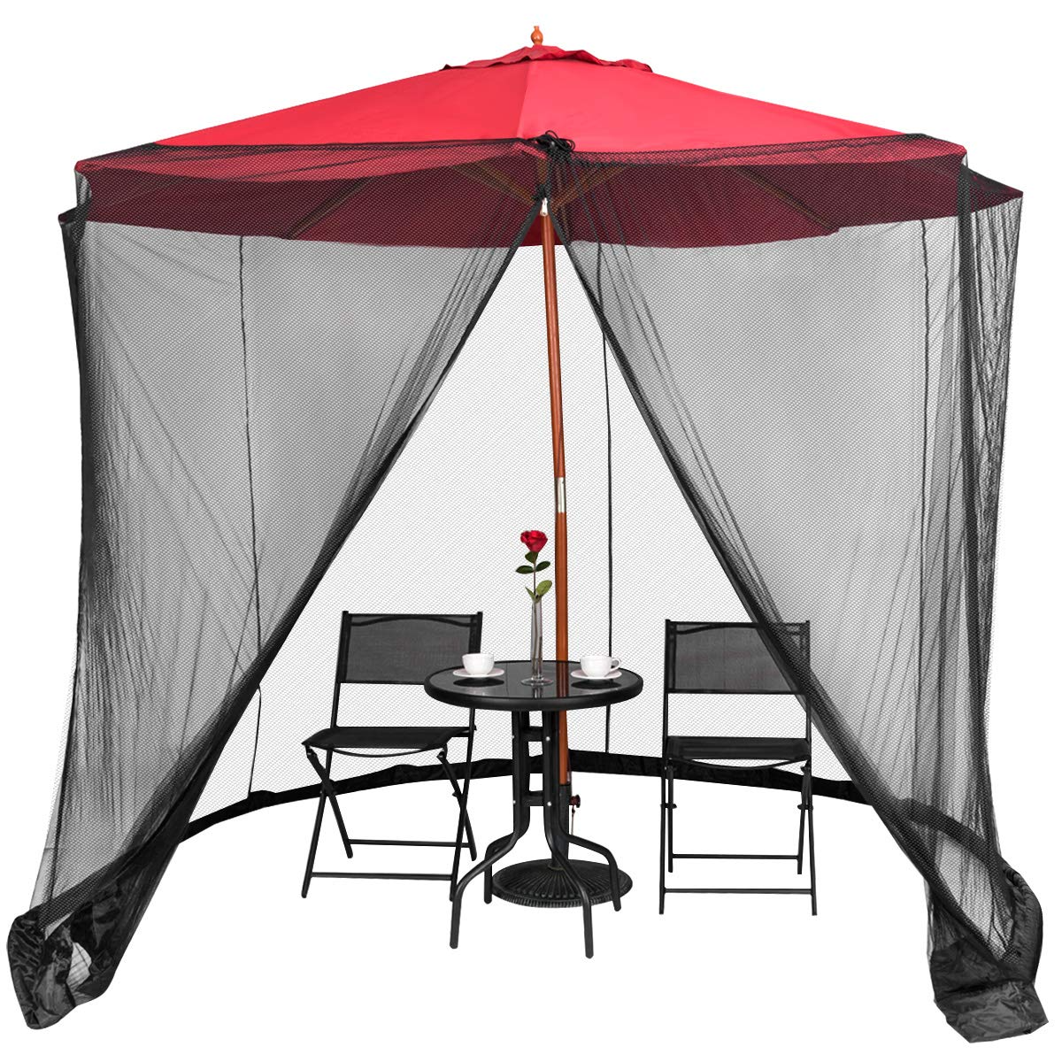 Outdoor 9/10FT Umbrella Table Screen Mosquito Bug Insect Net Outdoor 9/10FT Umbrella Table Screen Mosquito Bug Insect Net
