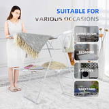 Tangkula Foldable Clothes Drying Rack, Garment Drying Hanger with Adjustable Gullwing
