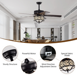 Tangkula 52 Inches Ceiling Fan with Remote Control, Retro Ceiling Fan with Reversible Motor