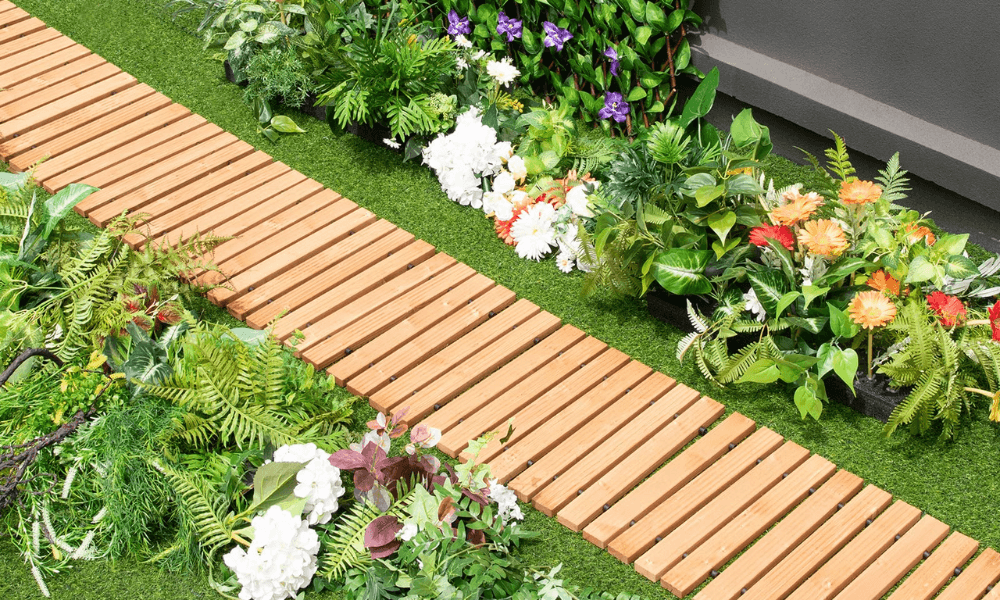 Yard Decor | Garden Arbor | 8" Wood Pathway - Tangkula