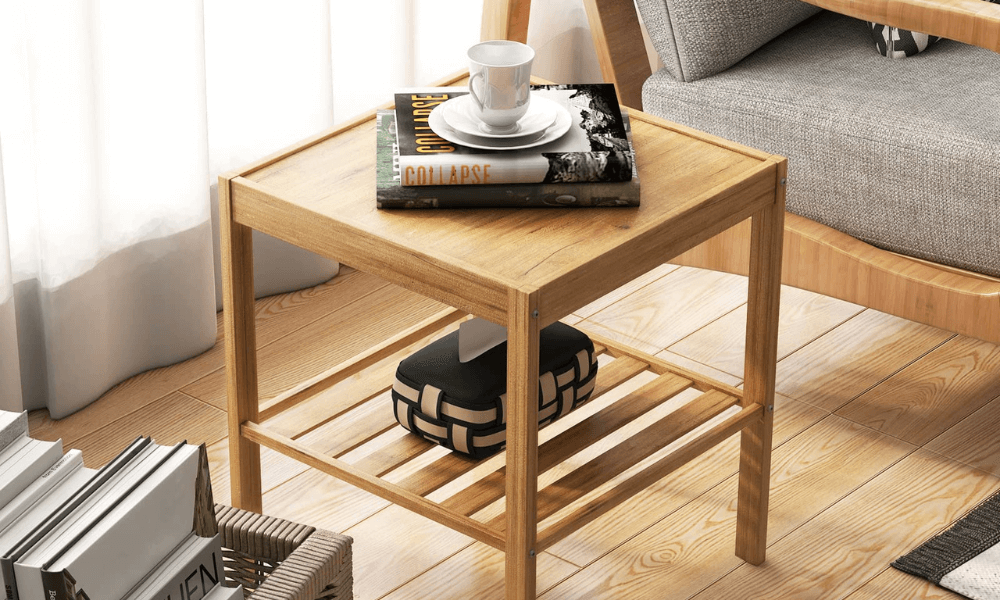 Side Table Living Room | Sofa Side Table | Wood End Table - Tangkula