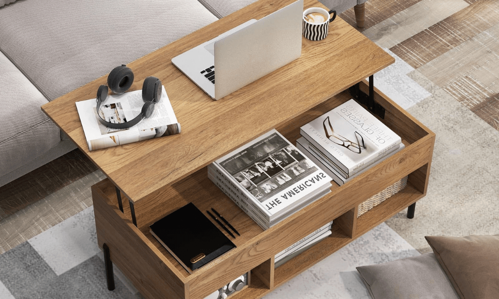Lift Top Coffee Table | Mid Century Modern Coffee Table -Tangkula