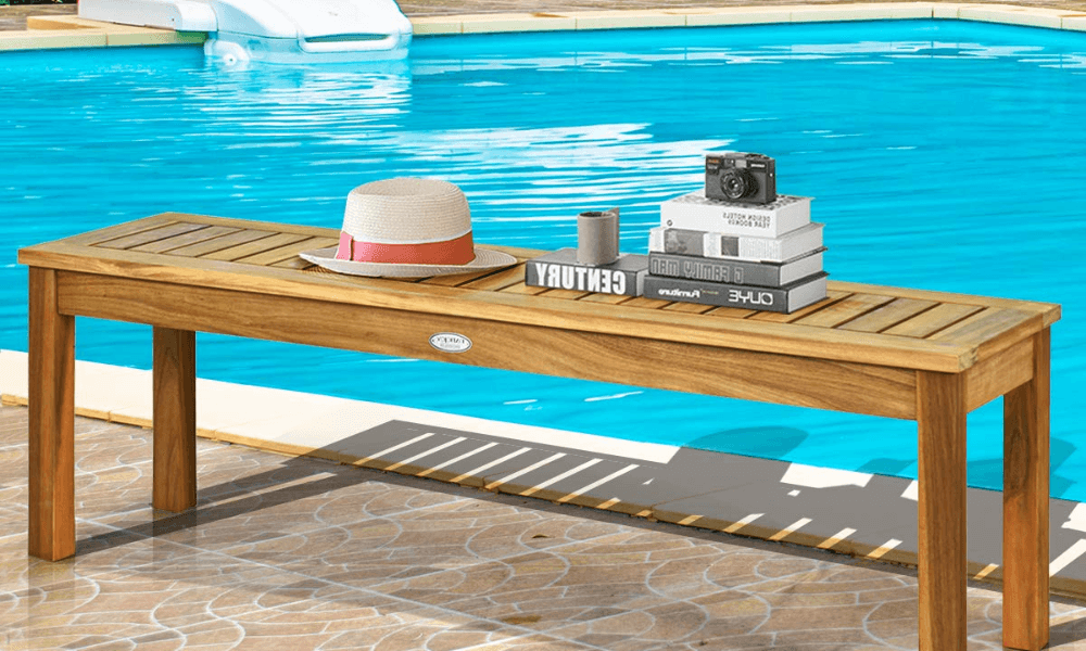 Outdoor Bench | Wood Bench | Garden Bench-Tangkula