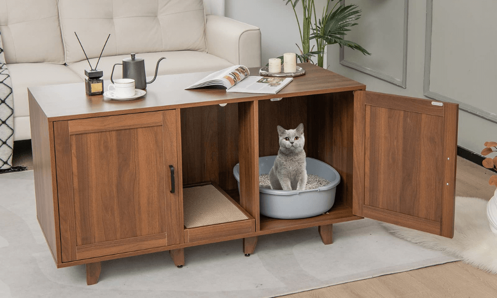 Cat Litter Box Enclosure | Cat House | Cat Supply - Tangkula