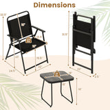 Tangkula 3 Piece Patio Folding Dining Set