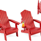 Tangkula Folding HIPS Outdoor Adirondack Chair w/5-Level Backrest (1/2/4)