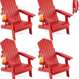 Tangkula Folding HIPS Outdoor Adirondack Chair w/5-Level Backrest (1/2/4)