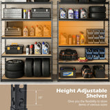 Giantex 5-Tier Metal Storage Shelves w/Adjustable Utility Rack (48" W x 24" D x 72" H)