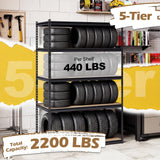 Giantex 5-Tier Metal Storage Shelves w/Adjustable Utility Rack (48" W x 24" D x 72" H)