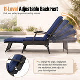 Tangkula Folding Wicker Chaise Lounge with 11-Level Adjustable Backrest to Flat (1/2)