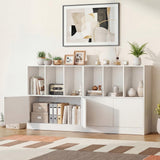 Tangkula 3-Cube Bookcase with Cabinet for Study Home Office Living Room