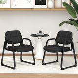 Tangkula Waiting Room Guest Chair, Home Office PU Leather Guest Chairs