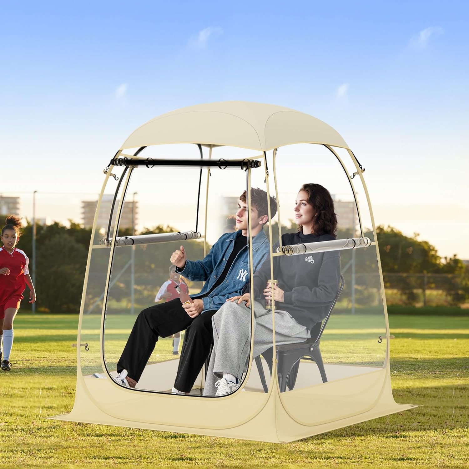 pop up sports tent Tangkula All Weather Sports Tent for 1-2 People, Pop Up Instant Tent with Waterproof Tarp Floor