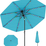 Tangkula 10 FT Solar Patio Umbrella for Backyard Poolside Deck Lawn