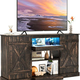 Tangkula 58”L Farmhouse TV Stand for TV up to 65 Inch