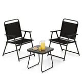Tangkula 3 Piece Patio Folding Dining Set