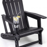 Tangkula Adirondack Chair | HDPE All-Weather Fire Pit Chair with Cup Holder (1/2/4)