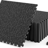 Tangkula 0.39" Thick Rubber Top Exercise Equipment Mats with Boarders