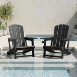Tangkula HDPE Adirondack Chairs | 550 LBS Max Load Screw-Free Outdoor Chairs with Realistic Wood Grain