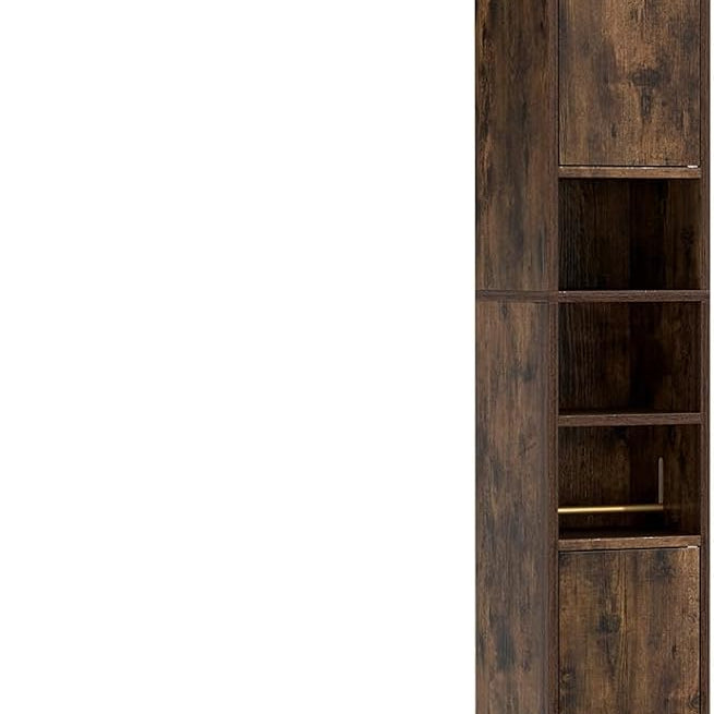 Tangkula 69.5" Narrow Bathroom Cabinet with 2 Doors & Adjustable Shelves (1/2)