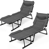 Tangkula 3 in 1 Folding Camping Cot Comfy Padded Convertible Single Sofa Chair