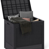 Tangkula Waterproof PP Resin Patio Storage Box with Lockable Lid