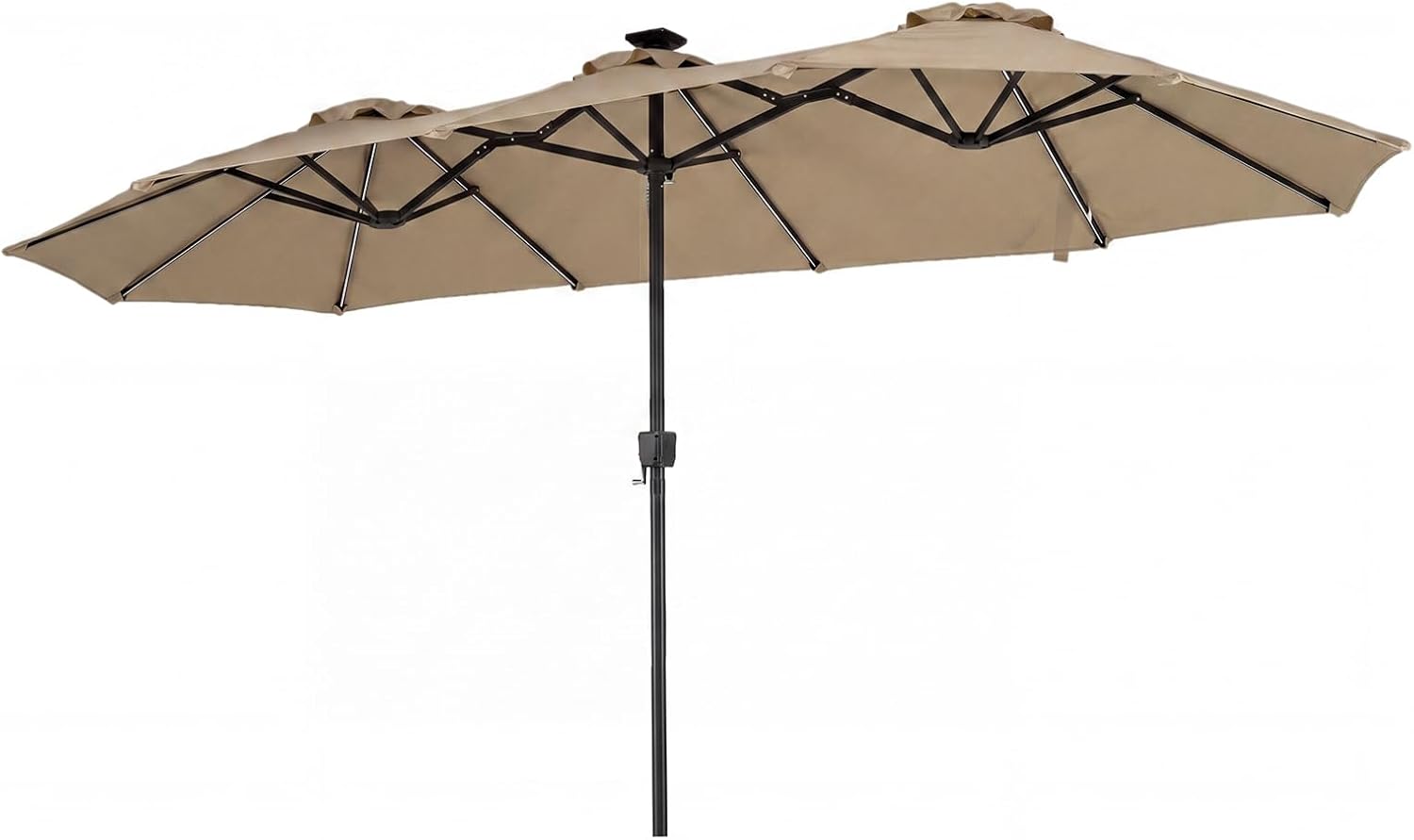 Tangkula 13 Ft Double-Sided Extra Large Outdoor Market Table Umbrella with 108 Multi-Colored Flowing LED Lights