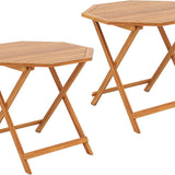 Tangkula 37.5" Acacia Wood Octagonal Folding Patio Table with Slatted Tabletop (1/2)