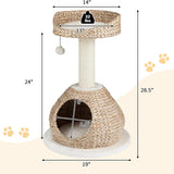 Tangkula Modern Cat Tree for Indoor Cats with Natural Sisal Scratching Post