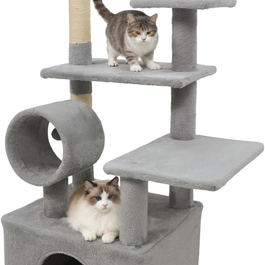 Tangkula 48 Inch Multi-Level Cat Tower with Large Condo
