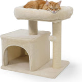Tangkula Small Cat Tree with Sisal Scratching Posts Hanging Pompom